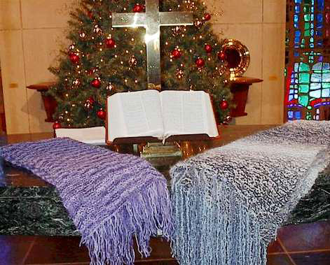 prayer shaws on the altar